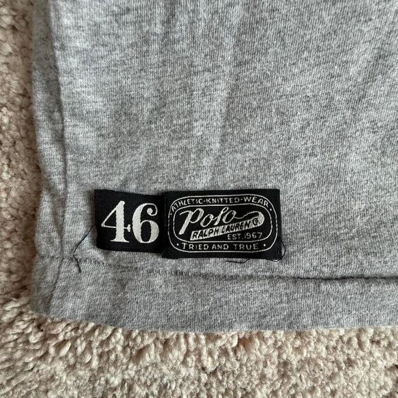 Vintage Polo Ralph Lauren T-Shirt 4XLT Big & Tall Gray Black Retro Tee - Picture 4 of 7